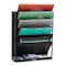 Mind Reader 5-Tier Vertical File Storage, Desktop Organizer, Wall Mount, Office, Plastic, Black